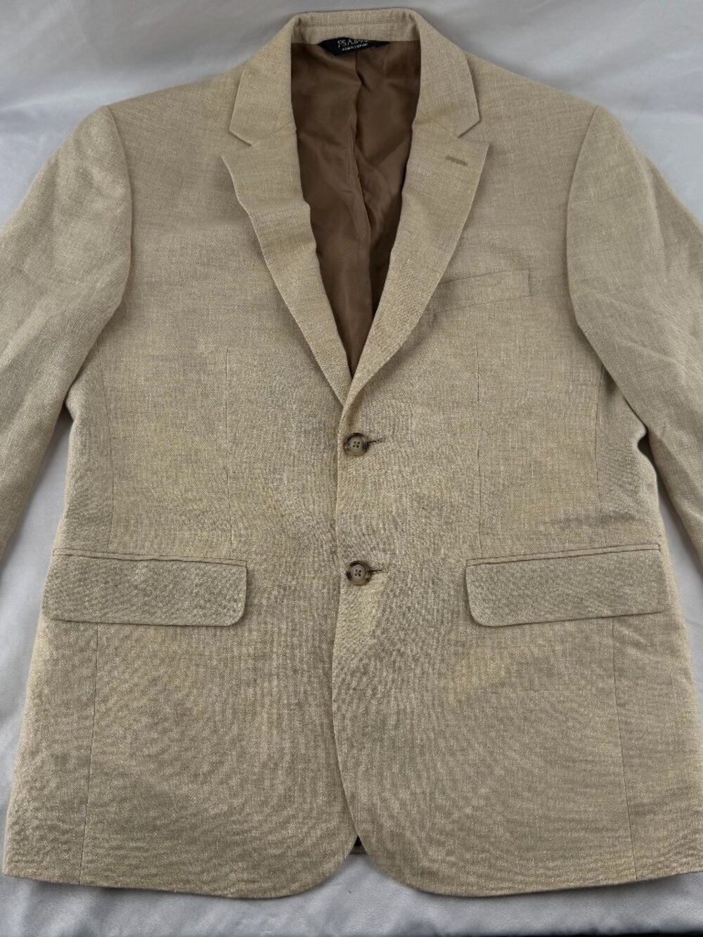 Jos. A. Bank Executive Men's Tan Linen Blend Blazer Sport Coat Jacket 40 Short